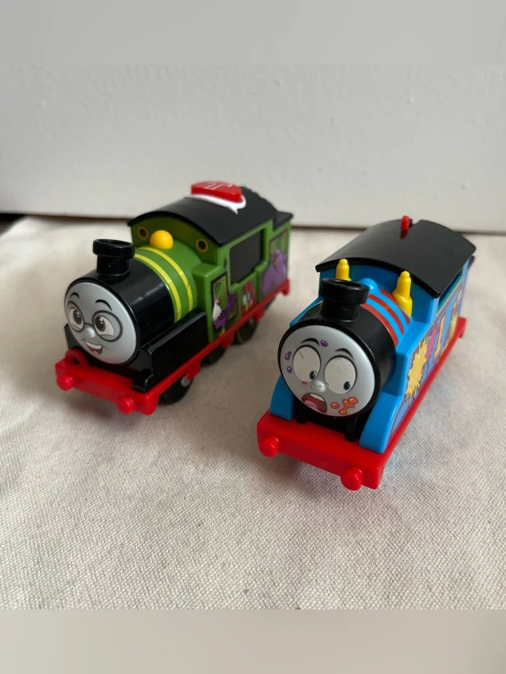 Gullane Thomas & Friends Lot of 2 Plastic Train Engines Multicolor